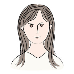 笑顔の女性、喜ぶ、安心、淡彩画