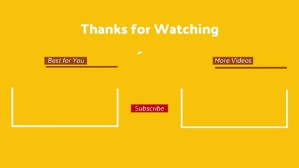 Yellow Animated End Screen Video. Easy to Use. Suitable for technology, vlog, etc. Video Content	