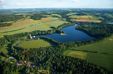 Naklejka premium aerial view of a dam