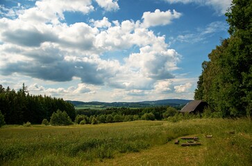 Fototapeta na wymiar landscape with a house