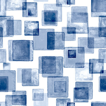 Fototapeta Contemporary art seamless pattern background. Abstract grunge square geometric shapes