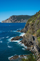 Fototapeta na wymiar rocks and beaches of the Ligurian sea in Italy 