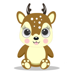 Cute fawn.Suitable for open birthday invitations and children's parties.