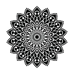 black and white round design 