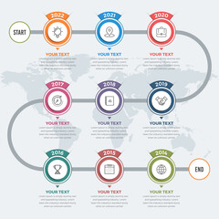 Simple Modern Horizontal Timeline Infographics