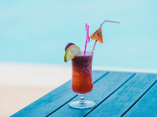 delicious cocktail by the pool