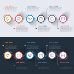 Simple Modern Circle Infographics  with light and dark background