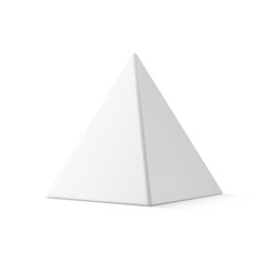 Tenderness white isometric triangle realistic pyramid glass geometric figure 3d template vector