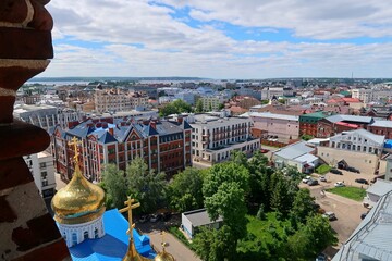View of the city of Kazan on a bright sunny day.
