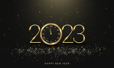 2023 Happy New Year Clock Countdown Background Design.