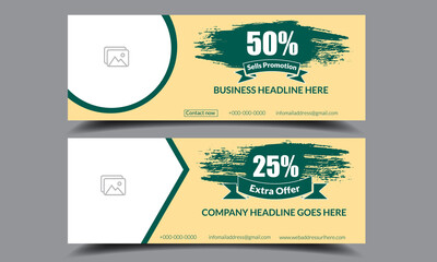 Minimal corporate web banner, Colorful sign board design, Banner template design.