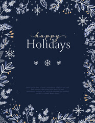Lovely hand drawn Christmas design with text and decoration, elegant template - great for invitations, cards, banners, wallpaper - vector design