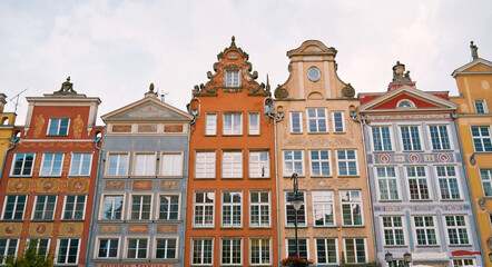 Fototapeta premium Colorful old buildings in Gdansk. Concept of destination travel.