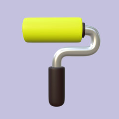 Stylized 3D Paint Roller Illustration