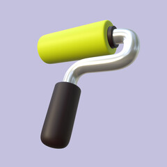 Paint Roller 3D Render with Stylized Style