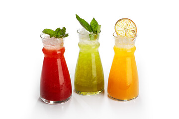 Closeup of lemonade ice jar
