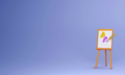 Back to school education background concept school accessories and items. 3D render illustration.