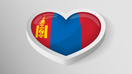 EPS10 Vector Patriotic heart with flag of Mongolia.