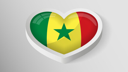 EPS10 Vector Patriotic heart with flag of Senegal.