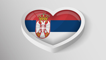Fototapeta premium EPS10 Vector Patriotic heart with flag of Serbia.