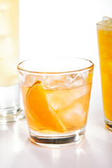 Fresh cocktail with orange and ice
