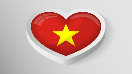 EPS10 Vector Patriotic heart with flag of Vietnam.