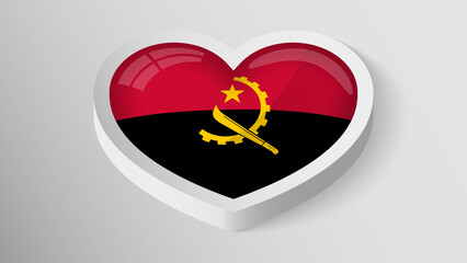 EPS10 Vector Patriotic heart with flag of Angola.