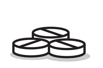 Pill pharmacy medicine icon. Health care tablet antibiotic sign. Medical pills symbol.