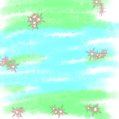 Green blue watercolor glitters sparkle art