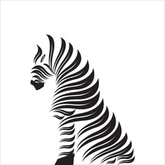Sitting zebra leaf icon design modern