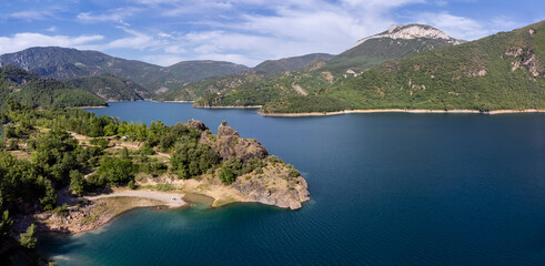 Ermita de Santa Justa or San Clemente beach, Escales reservoir, Noguera Ribagorzana, Huesca, Spain