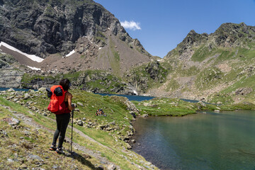 route to the port of Vénasque and Boums du Port Lake, Luchon, Pyrenean mountain range, France