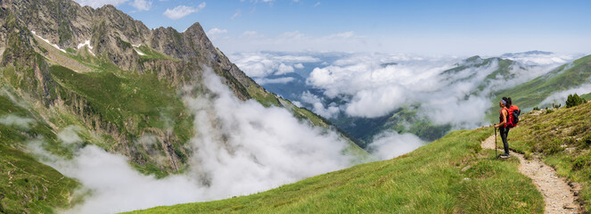 Descending towards the Freche valley, Pyrenean mountain range, France