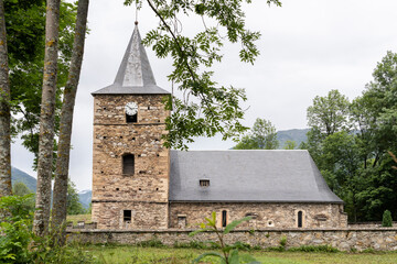Génos village, Louron valley, Occitanie, Pyrenean mountain range, France