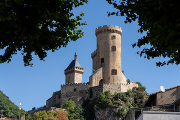 Fototapeta na wymiar castle of Foix, 10th century, Foix, department of Ariège, Occitanie, Pyrenean mountain range, France