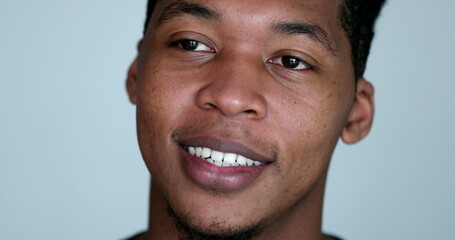 Handsome young black man. African American male portrait smiling