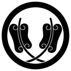 家紋です。丸に違い団扇といいます。