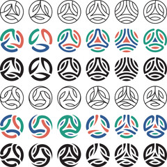 Set of Triangle Logo Templates. Vector Illustration