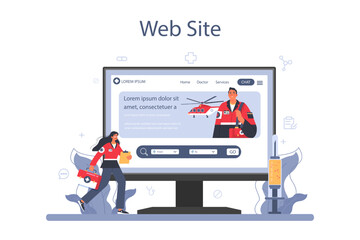 Ambulance online service or platform. Emergency medical technician