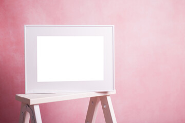 Mock up poster. Minimal template with empty picture frame mock up.