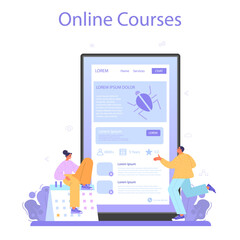 Software tester online service or platform. Application or website