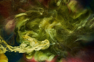 Liquid fluid art abstract background. Mix of dancing acrylic paints underwater © amixstudio