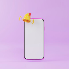Smartphone, on pink background, 3D render illustration