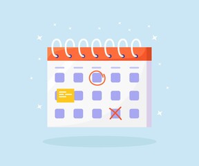Calendar icon. Mark the Date. Schedule. Planning, Business Meeting and Organizing Process. Time Management and Life Events Notification, Memo Reminder, Work Plan