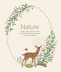 Beautiful and cute spotted deer. Vector illustration for your amazing design