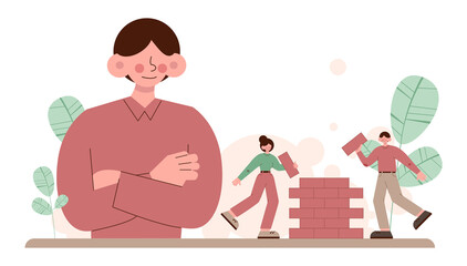 Management concept. Successful business project planning, development