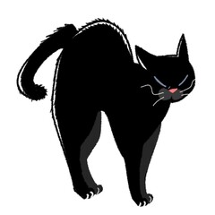 伸びをする黒ネコ