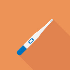 Flat style electronic human temperature thermometer icon. Vector