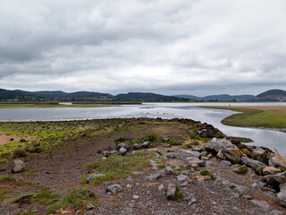 ason river estuary in laredo a very cloudy day