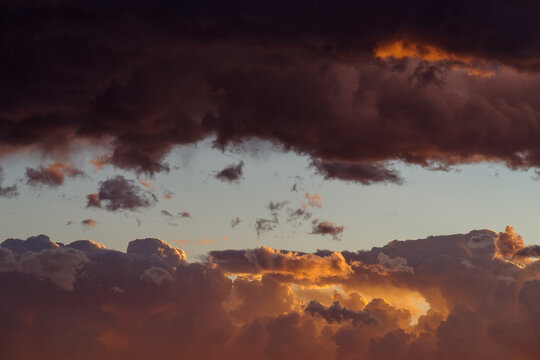 Dramatic stormy sky before dawn